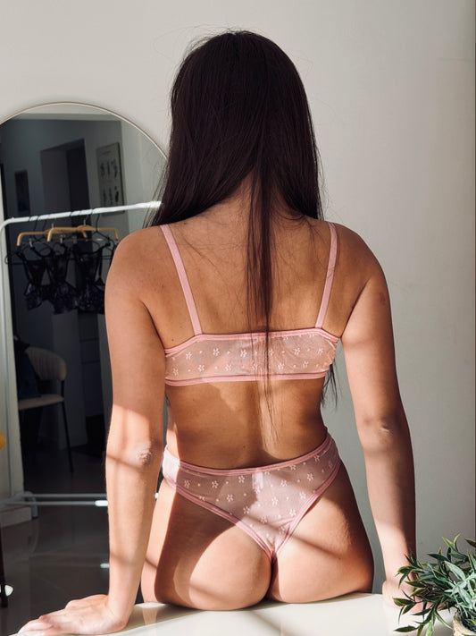 Pantie flores salmón